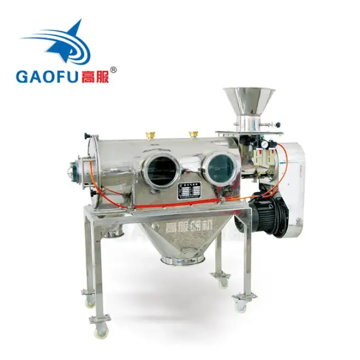 Magnetic material sieving industrial powder sifter centrifugal airflow vibrating screen machine