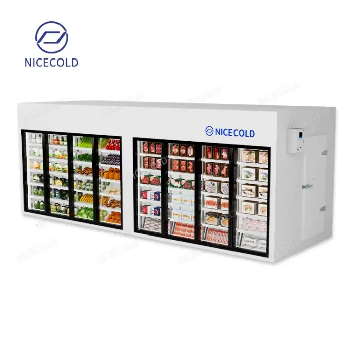 Commercial Double Temperature Display Fridge Freezer Walk in Cold Room