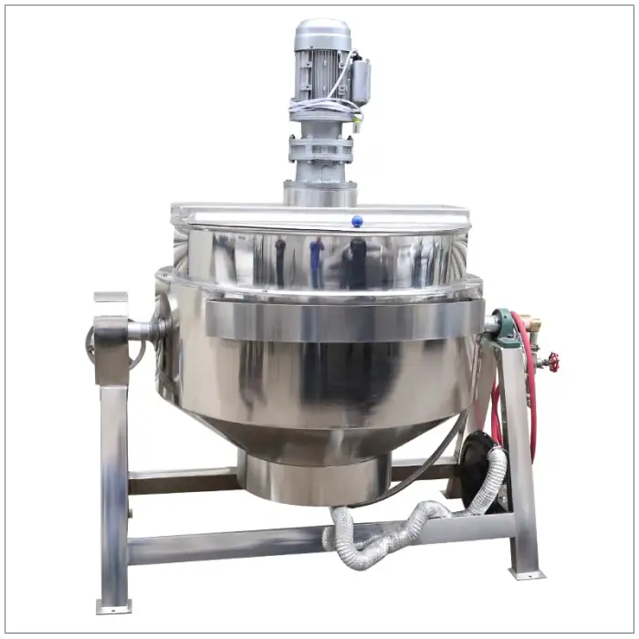 500L Industrial Cook Machine New Gas Thermal Oil Heating Mixer Hot Cooking Pot for Meat and Bakery for Restaurant Use