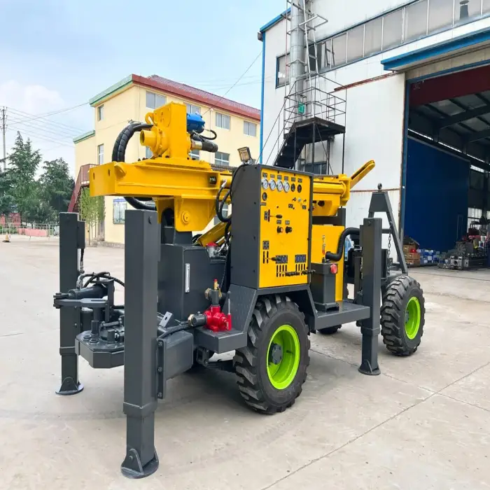 180m 200m 300m 400m 500m Wheels Hydraulic Water Well Drilling Rig For Deep Borehole Rock Rotary Machine