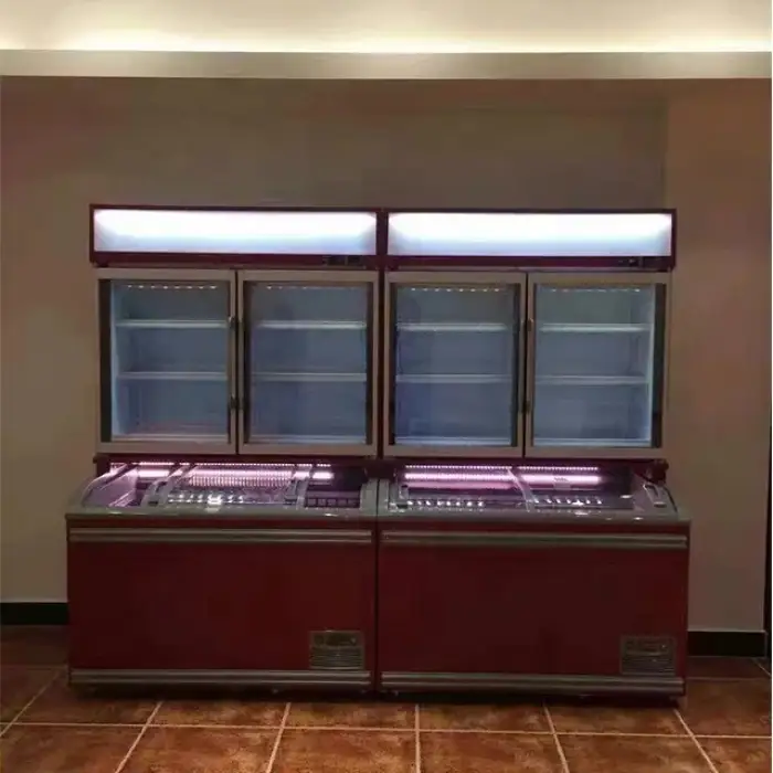 Glass door fridge commercial refrigerator and freezer