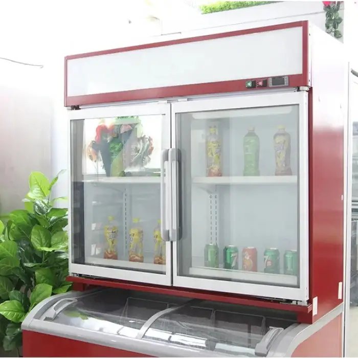 Glass door fridge commercial refrigerator and freezer