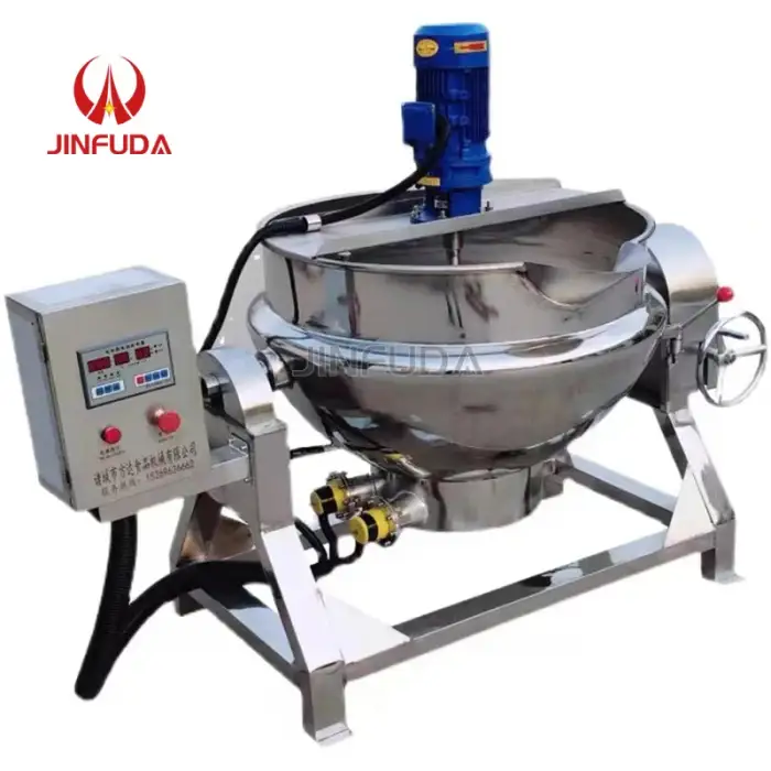 Industrial Electric Heating Boiling Tank with agitator Industrial Cooking Pot Cooking Jacket Kettle 200L