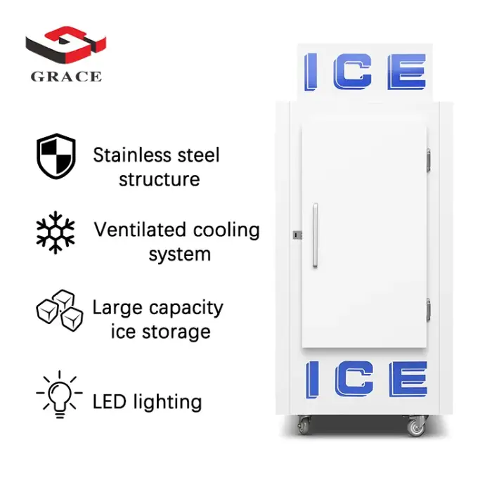 2 Doors Fridge Large Outdoor Bagged Ice Merchandiser Freezer 2.5 Meter High Refrigerators