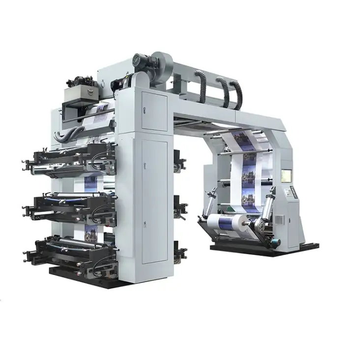 High quality Center Drum 6 Color Plastic Film Flexographic Printing Machinery