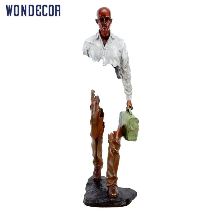 Wondecor Western Style New Design Hot Sale Home Garden Decor Abstract Bronze Man Sculpture