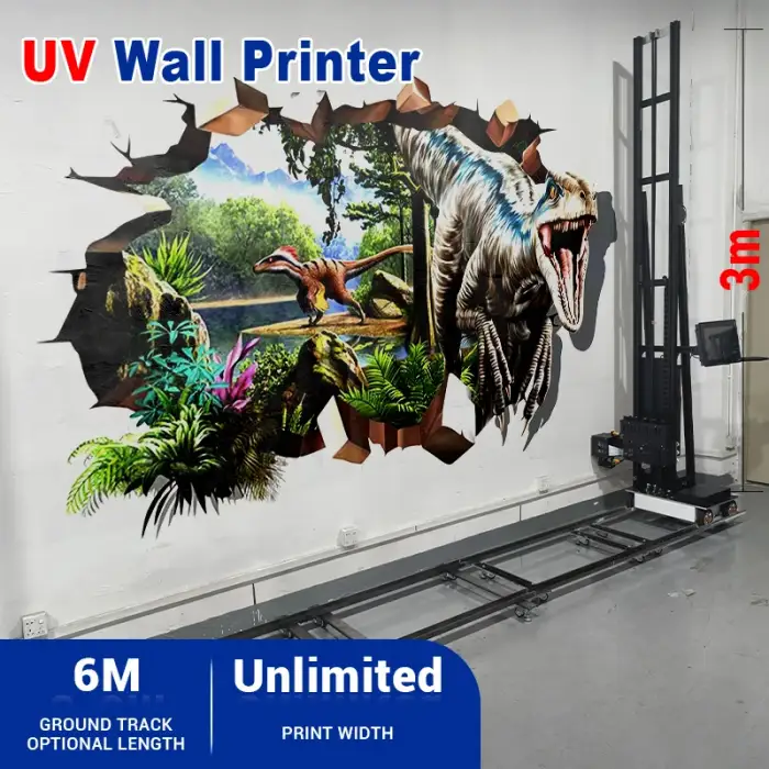 Laser Vertical UV Ink art digital 3D Glass UV Wall Printer Painting Printing Machine For Wall Mural paper metal glass wood