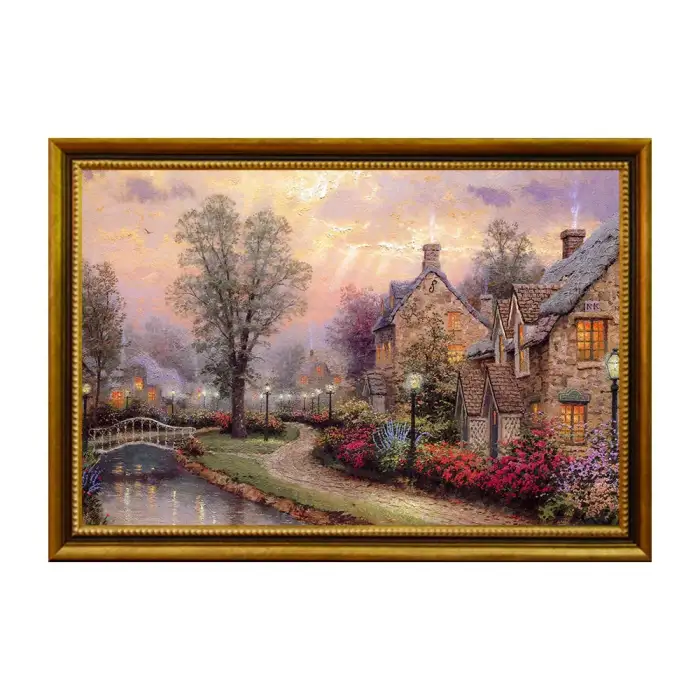 Dafen Custom Design European Town Gallery Decoration Artwork Handmade Oil Painting