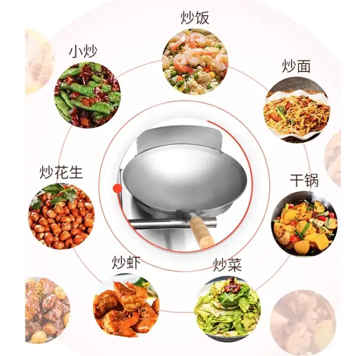 kitchen cooking set cookware fry pan nonstick Table top type gas intelligent automatic wok cooking machine cooker robot