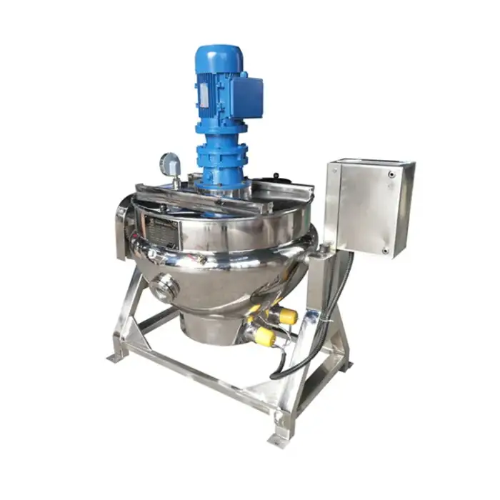 Industrial Automatic Stainless Steel Double Sugar Syrup Boiler Machine Electric Gas Steam Jacketed Kettle with Mixer Agitator