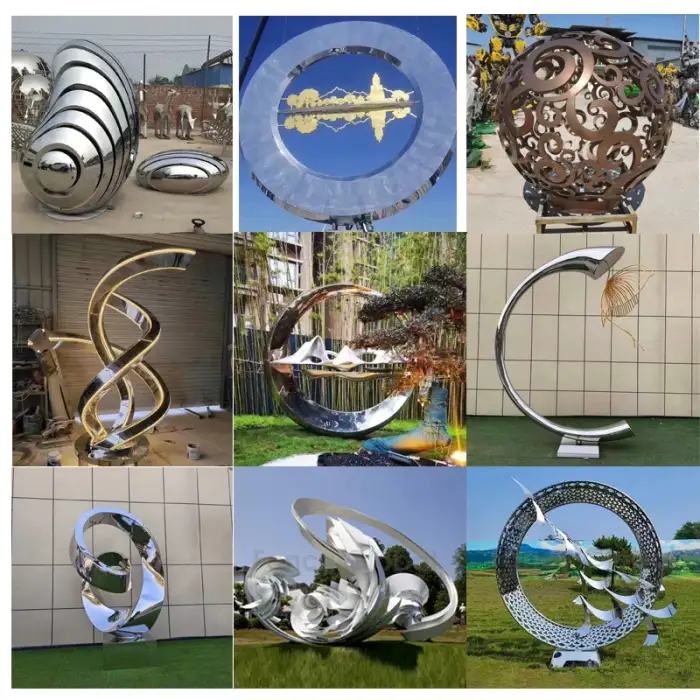 Outdoor School Park Garden Lighting Sculpture Landscape Artwork Sculpture Modern Abstract Stainless Steel Sculpture