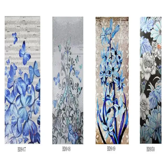 Modern Glass Interior Villa Graphic Design carpet design Cutouts Mosaic Tiles Wall Art Wall Murals