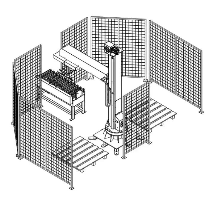 Focus Machinery 2024 Column Type Palletizer Automatic Robotic Arm Industrial Robot stacker machine For Carton Bag