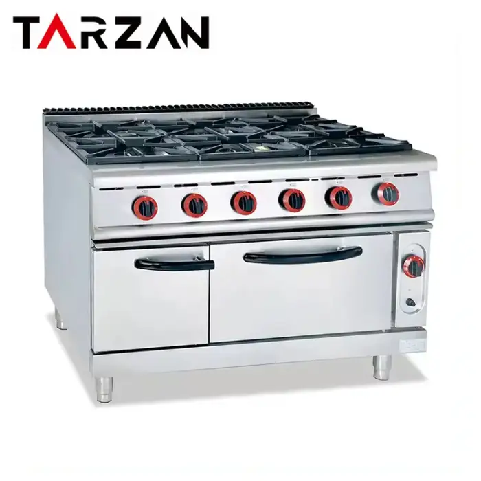 Catering Equipment Free Standing Commercial Restaurant Cooking Cookware Gas Cooker Burner With Oven