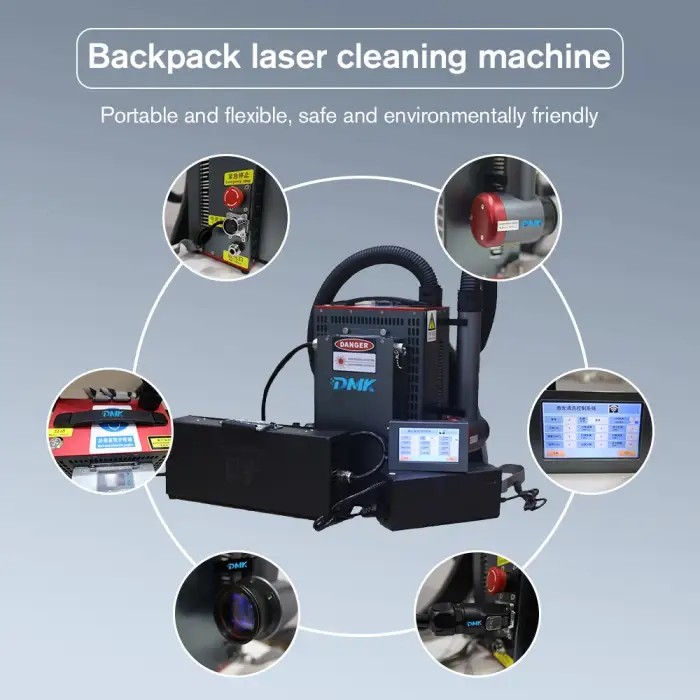 DMK High Quality Backpack Laser Cleaning Machine Type Light Weight Pulsed rust removal