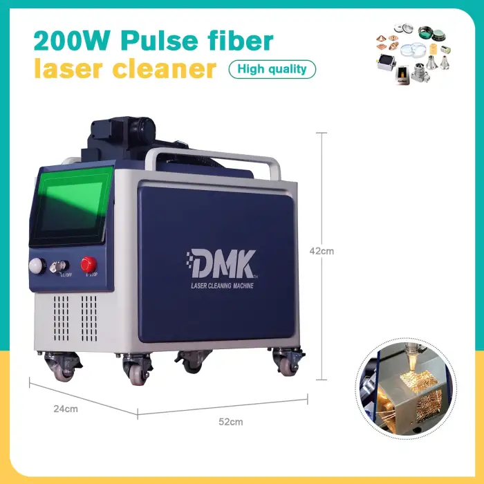 DMK 300W Pulse Laser Cleaning Machine High Power Effective on Wood Stainless Steel Stone Aluminum Glass Plastic Metal Brand New