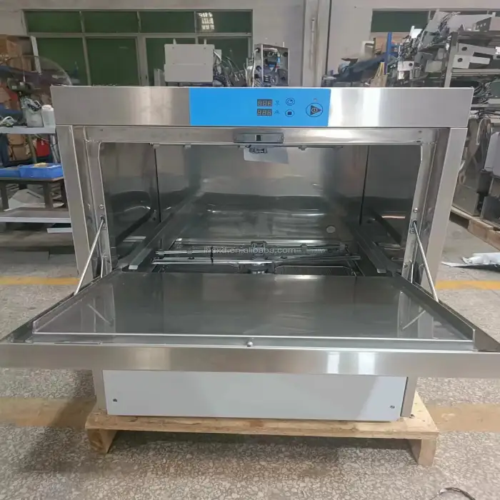 Commercial Household Restaurant Perspective Window Undercounter Type Spray Electric Heating Automatic Hood Type Dishwasher