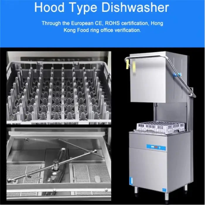 Restaurant Hood Type Commercial Dishwasher Washing Machine