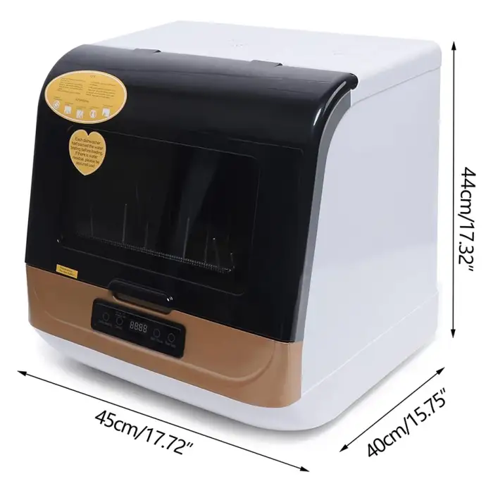 Portable Mini Dishwasher Countertop with 5L Built-in Water Tank for Apartments RVs - No Hookup Needed - 4 Programs