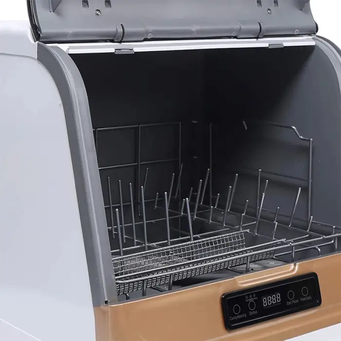 Portable Mini Dishwasher Countertop with 5L Built-in Water Tank for Apartments RVs - No Hookup Needed - 4 Programs