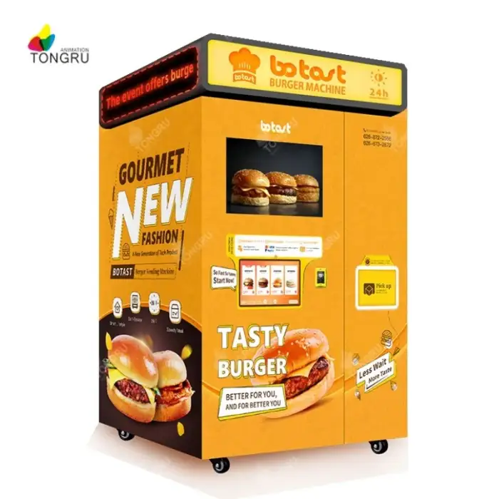 Hamburger Cheese Auto Snacks Maker Vending Machines Robot Fast Food Hot Dog Automatic Burger Vending Machine