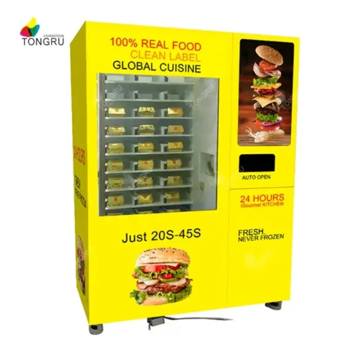 Hamburger Cheese Auto Snacks Maker Vending Machines Robot Fast Food Hot Dog Automatic Burger Vending Machine