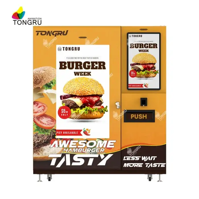 Hamburger Cheese Auto Snacks Maker Vending Machines Robot Fast Food Hot Dog Automatic Burger Vending Machine