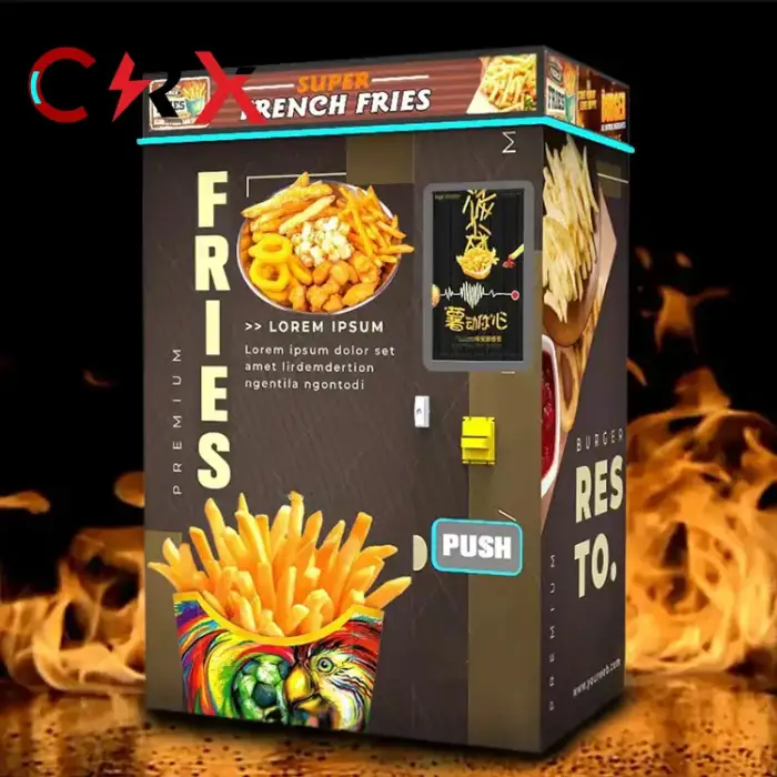 Robot Hot Food Automatic French Fries Vending Machine Fry Chip or Chicken Auto Snacks Maker Vending Machine