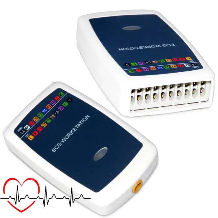 Hospital ECG Workstation Portable Waveform 12 Lead Resting Analyzer Recorder System ECG Machine