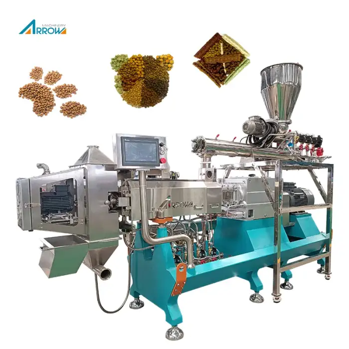 Professional Automatic Double Screw Extruder Pet Food Making Machine Pet Treat Dog Chew Production Line