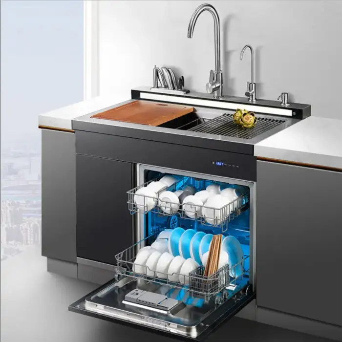 Sink dishwasher automatic household intelligent ultrasonic large-capacity dishwashing cabinet embedded disinfection cabinet