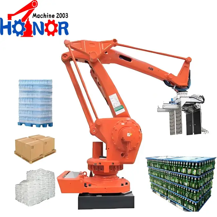 High Level Column Robot 100kg 150kg Bag Palletizer Automatic Palletizer System For Packing Line