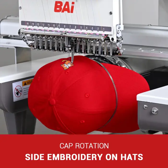 BAI single head multi needles automatic computerized embroidery machine for hat cap tshirt