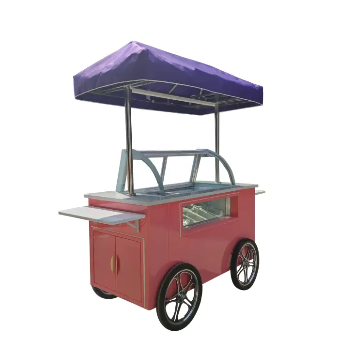 Commercial Outdoor Trolley Food Cart push carts for ice cream