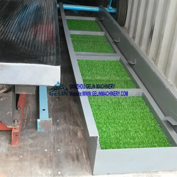 gold sluice box plus carpet for alluvial placer gold recovery