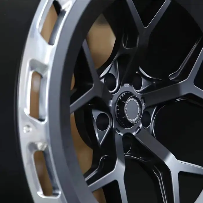 Polished with carbon fibre wheels blade spoke design forged rims in passenger car wheels