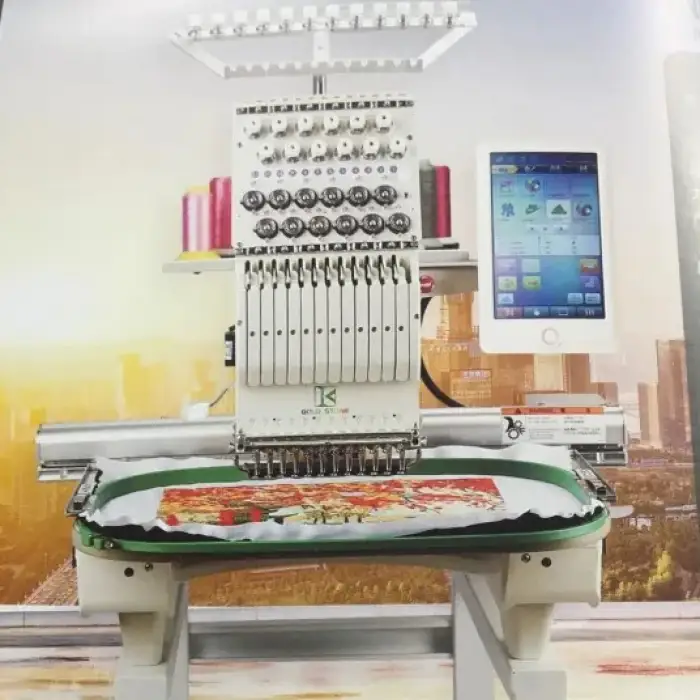 Multi-embroidery in one machine,Embroidery Machine With Single Head 12 Needles,Repeated and cyclic embroidery function