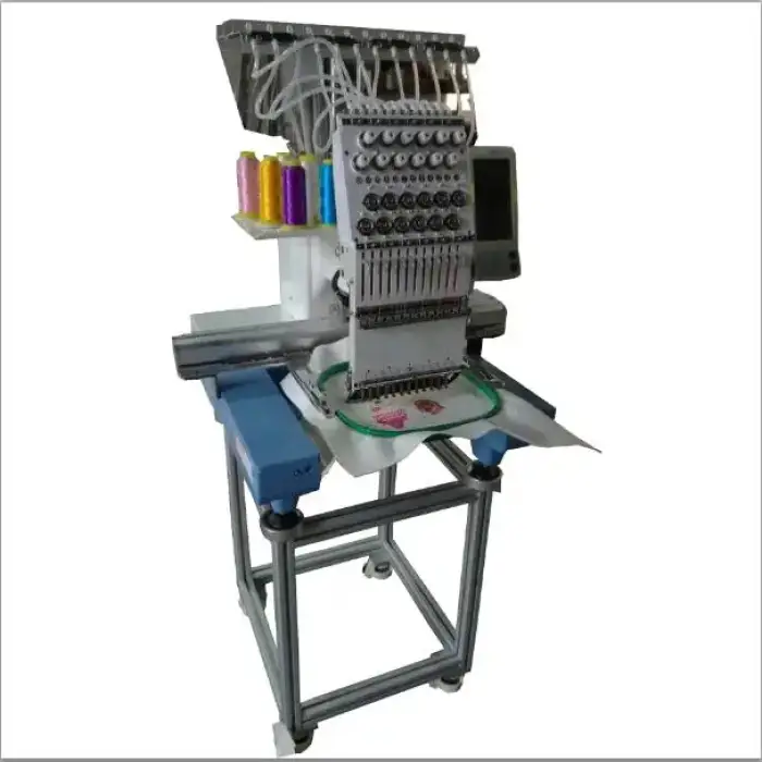 Single head embroidery machine with beads device