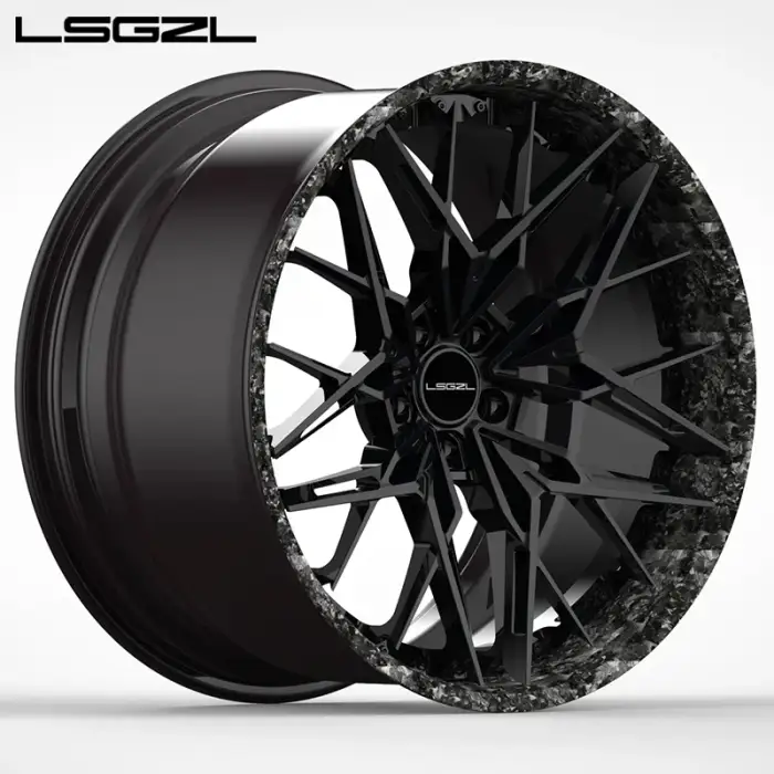 2 piece forged carbon fiber wheel 5x114.3 5x120 5x127 5x130 for Mercedes BMW Audi 18-26 inch wrap carbon fiber