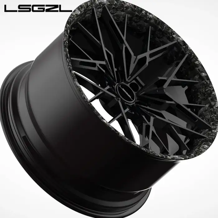 2 piece forged carbon fiber wheel 5x114.3 5x120 5x127 5x130 for Mercedes BMW Audi 18-26 inch wrap carbon fiber