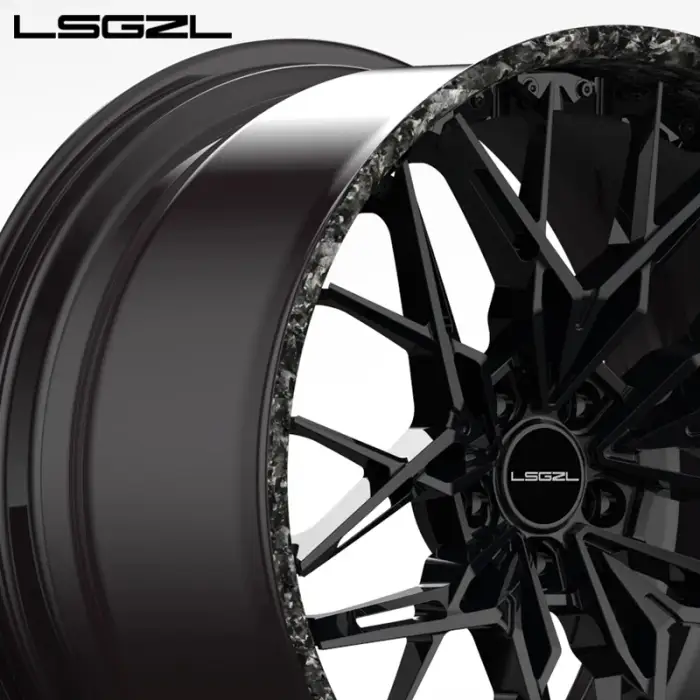 2 piece forged carbon fiber wheel 5x114.3 5x120 5x127 5x130 for Mercedes BMW Audi 18-26 inch wrap carbon fiber