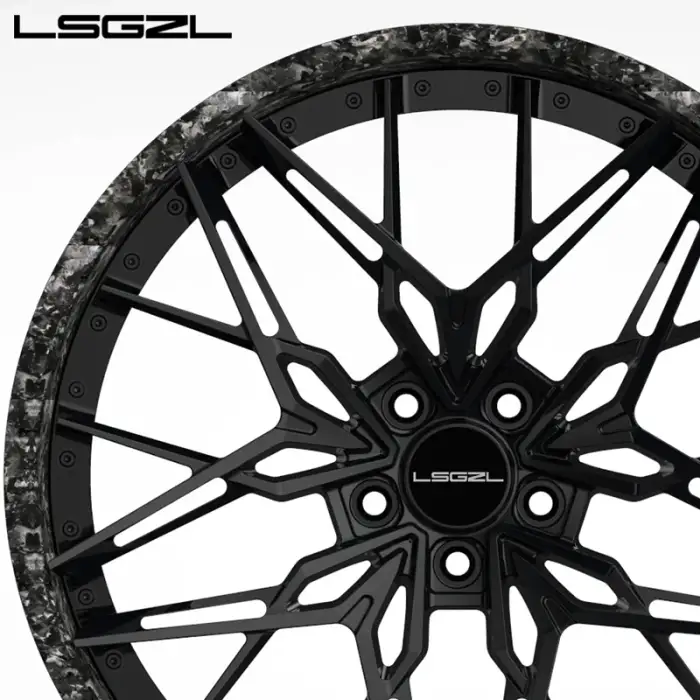 2 piece forged carbon fiber wheel 5x114.3 5x120 5x127 5x130 for Mercedes BMW Audi 18-26 inch wrap carbon fiber