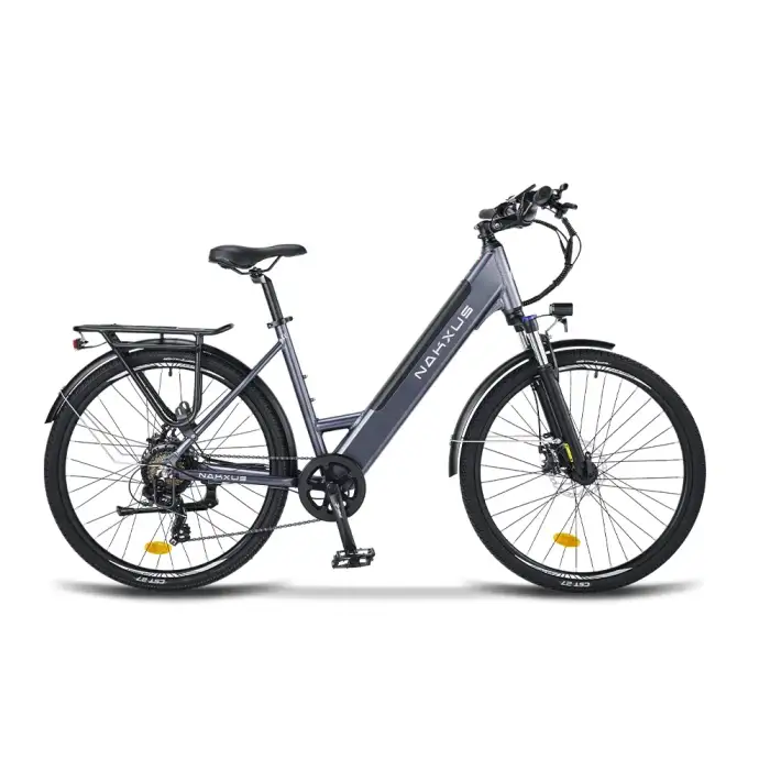 NAKXUS 26M208 Electric City Bike 36V 7-Speed Aluminum Alloy Rear Hub Motor Disc Brake 36V Lithium Battery Bluetooth Sensor