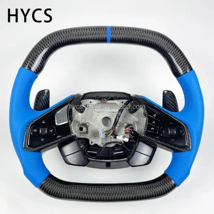 Custom Car Interior Accessories Carbon Fiber Steering Wheel For Chevrolet Corvette C8