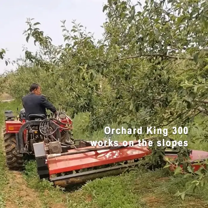 towing behind machine equipment for vineyard orchard lawn flail mowers with hydraulic side-shift Orchard King 300B