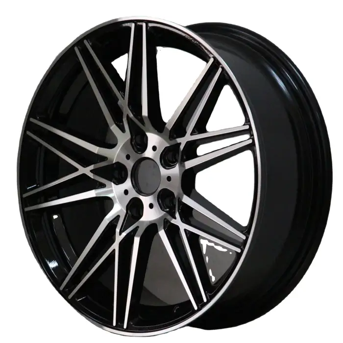 17 inch alloy wheel 5x100 car rims  black machine polish New design