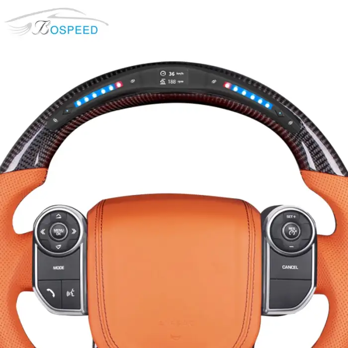 LED Carbon Fiber Steering Wheel for Range Rover Sport Land Rover Steering Wheel Perforated Leather