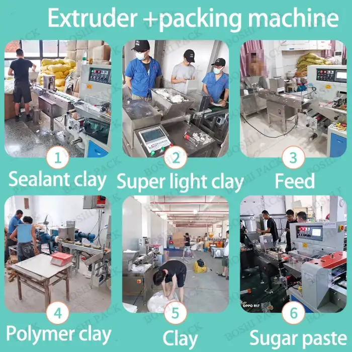 Automatic sugar fondant paste modeling clay play dough extruder machine paste plasticine light clay play dough packing machine