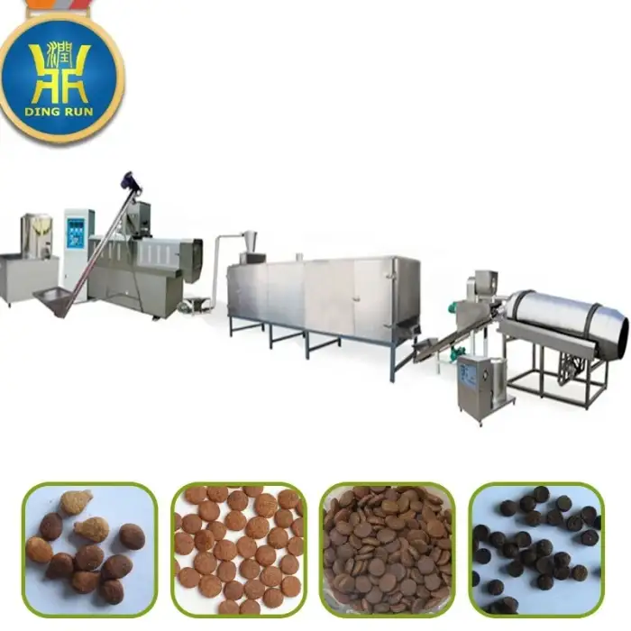 complete pet food automatic machine processing line dog feed pellet making extrusion extruder