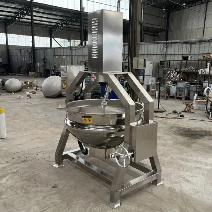 Industrial Automatic Tilting Planetary Gas Electric Food Cooking Mixer Machine Sauce Jacketed Kettle Cooking Pot With Mixer